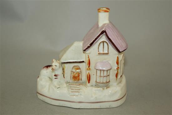 Five Staffordshire pottery vignettes, mid 19th century, 11 - 18cm., some restorations